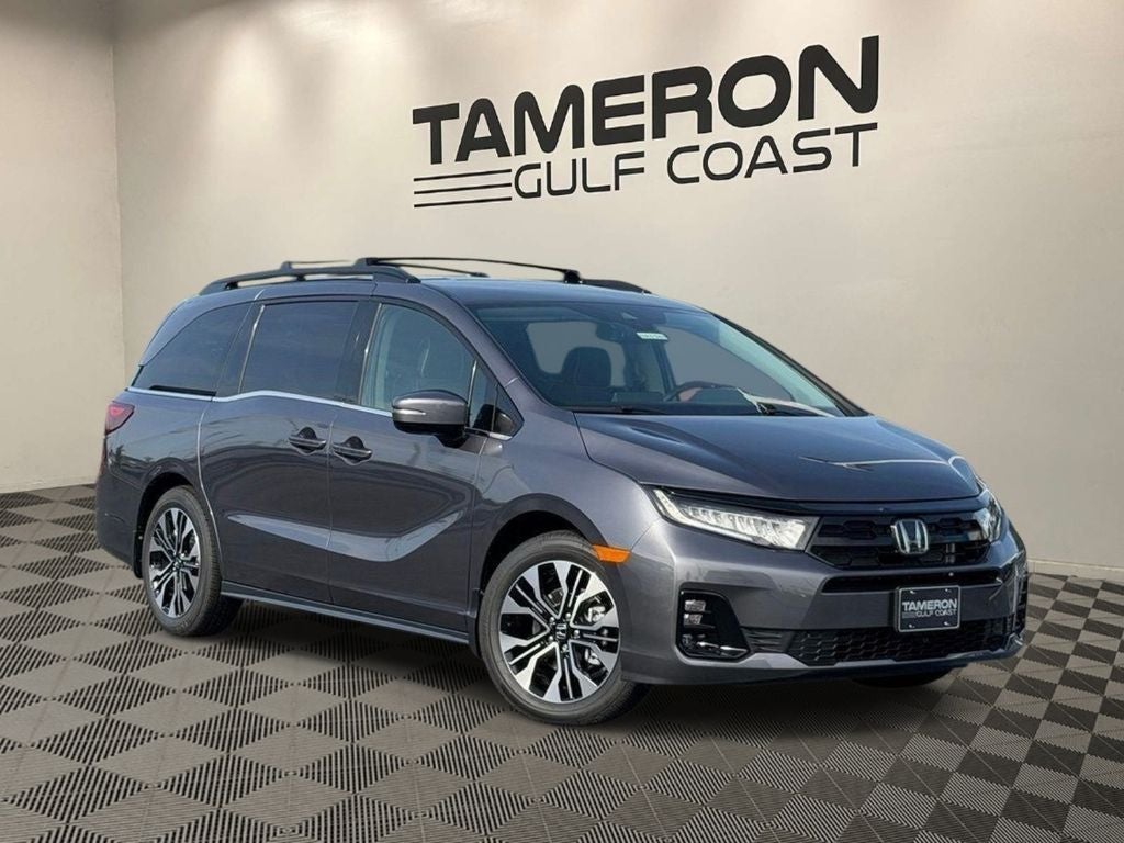 2026 Honda Odyssey Elite in Modern Steel Metallic — front three-quarter view