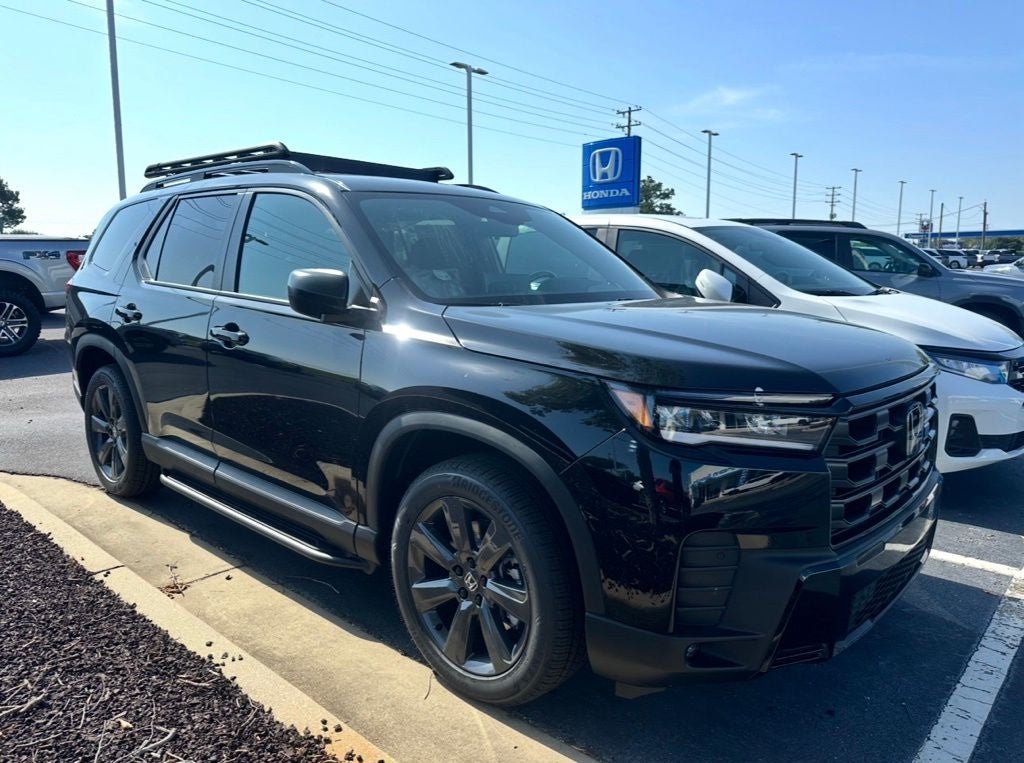 2026 Honda Pilot Sport in Crystal Black Pearl — front three-quarter view