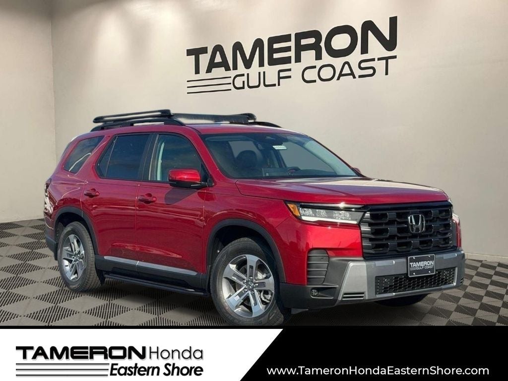 2026 Honda Pilot EX-L in Radiant Red Metallic II — front three-quarter view