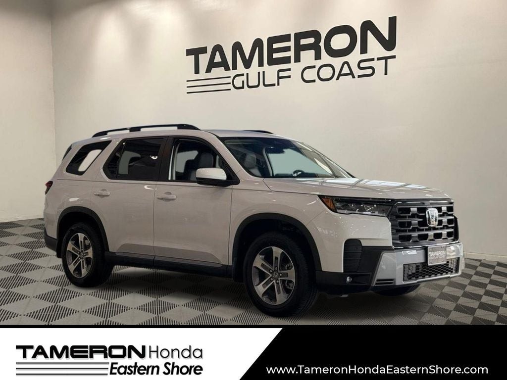 2026 Honda Pilot EX-L in Platinum White Pearl — front three-quarter view
