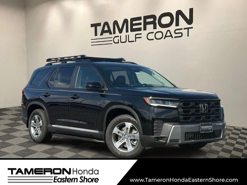 2026 Honda Pilot EX-L in Crystal Black Pearl — front three-quarter view