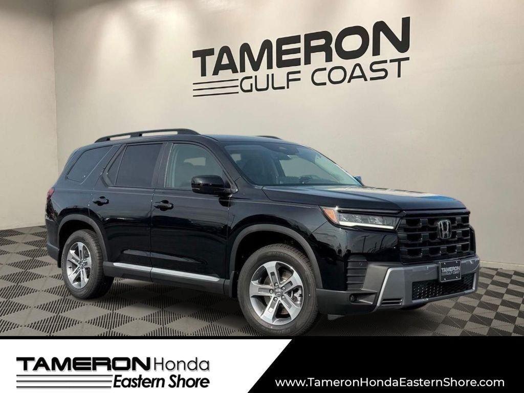 2026 Honda Pilot EX-L in Crystal Black Pearl — front three-quarter view